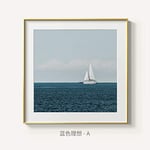 Ami0707 Seascape Sky Sea landscape Clouds Canvas Painting Poster Print HD Modern Wall Art Pictures For Living Room home deco 50x50cm(Noframe) BlueA
