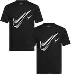 Nike T-Shirt Black Mens Swoosh Tee Gym T Shirt Running Tee Pullover Black