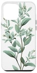 iPhone 13 Pro Max Leaves Botanical Flower Plant Line Art Sage Green Case