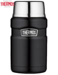 Thermos Stainless King Food Flask Matt Black 0.71L Lunchbox Travel Outdoor New