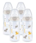 NUK First Choice+ Baby Bottle 0-6 Months No Colic 300ml 4 Pack
