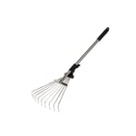 advancethy Telescopic Metal Rake, 63 Inch Adjustable Folding Leaves Rake For Quick Clean Up Of Lawn And Yard, Garden Leaf Rake, Expanding Handle With Adjustable 8-21 Inch Width Folding Head.