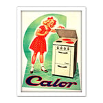 Artery8 Sabo Calor Electric Oven Cooker Stove Advert Artwork Framed Wall Art Print 18X24 Inch