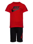 Nsw French Terry Short Set Sport Sets With Short-sleeved T-shirt Red Nike