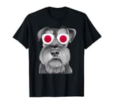Miniature Schnauzer Dog Japan Flag Sunglasses T-Shirt