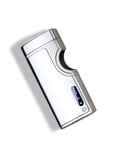 KoowlUK】 Rechargeable Electric Plasma Lighter - Outdoor Windproof Cigarette Lighter - USB Flameless Cigarette Lighter - Infrared induction lighter (Silver)