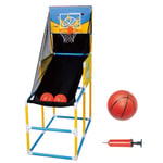 Folding Single Basketball Shooting Arcade Game w/ 2 Balls Inflation Pump - Outdoor/Indoor Basketball Hoop Game Toy for Kids BTZHY