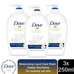 Dove Moisturising Hand Wash, Deeply Nourishing Instantly Soft Skin, 3x250ml