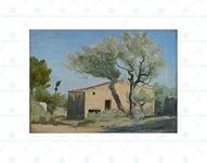 Wee Blue Coo Painting Henry Dezire Grange En Provence 1926 Wall Art Print