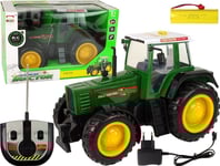 Leantoys Grön Och Svart R/C Fjärrstyrd Traktor 38 Cm Lean Toys