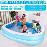 H.aetn Portable Large Paddling Pools,Above Ground Pool Blow Up Pool For Kids Parents,2-ring Summer Inflatable Pool,Bath Tub Pool With Pump Blue 110x88x33cm