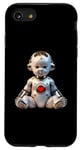 Coque pour iPhone SE (2020) / 7 / 8 big heart robs bébé robot science-fiction espace futur mars galaxy