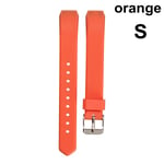Silicone Wristband Smart Watch Strap Bracelet Orange S