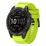 For Garmin Fenix 7 Sapphire Solar 22mm Quick Release Silicone Watch Band(Lime Green)
