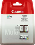 Canon PG-545 + CL-546 BK/C/M/Y Genuine Ink ( Pack of 2 ), Multi-Colour 