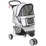 Pet Travel Stroller Cat Dog Pushchair Trolley Puppy Jogger Carrier Three Wheels for Small Miniature Dogs