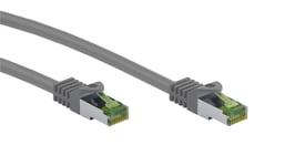 RJ45 patch-kaapeli CAT 8.1 S/FTP raakakaapelilla, AWG 26, harmaa