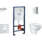 Solido - Set d'installation murale, toilettes et siège Bau Ceramic, softclose, bouton Even, chrome SANI15BB1100 - Grohe