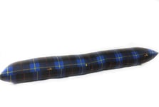 Queens Land Home Plain Fabric Draught Excluder Decorative Simple Door or Window Draft Guard, Energy Saver. (Tartan Check Blue)