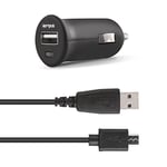 CAMPUS Mini chargeur allume-cigare 2.1A + câble USB vers Micro USB