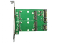 Dual mSATA>dual SATA expansion card, PCIe card, 22pin SATA