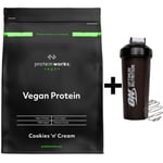 Vegan Protein Powder Cookies & Cream 500G + ON Shaker DATED FEB/2023