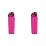 Ion8 Leak Proof Slim Water Bottle, BPA, 500ml, Pink (Pack of 2)