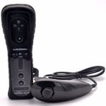 2 en 1 Télécommande sans Fil de la Manette de Jeu Nunchuk Gamepad pour Nintendo Wii / Wii U - Noir