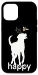 Coque pour iPhone 12/12 Pro Be Happy Inspirational Labrador retriever Doré/noir/marron