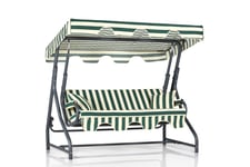 Muriel 3-sits hammock - Randigt grönt tyg