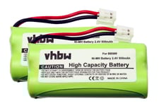 vhbw 2x Batterie compatible avec Emporia MegaPhone D17 BB téléphone fixe sans fil (800mAh, 2,4V, NiMH)