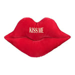 coz-e-living Deep Pink Red Velour Emoji LIPS Shaped Cushion, Pop Up Soft Plush Pillow, Fun Birthday Present, Valentines Day Decoration Xmas Gift for Boyfriend Girlfriend, Him or Her