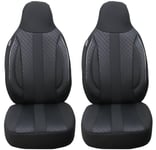 Housses de siège sur Mesure pour sièges Auto compatibles avec VW Caddy 2010-2015 conducteur et Passager Housses de siège FB : MD504 (Noir)