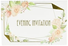 Neviti Geo Floral-Evening Wedding Invitations-10 Pack Invitations pour mariage, 775271, Pink/Peach/Gold, 11.5 x 18.2 x 0.2