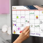 Dry Erase Kylskåp Magnetisk Kalender - White Board Magnetisk Kalender För Kylskåp Vägg Hem Kök Inredning, Inköpslista Magnet Pad
