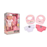 John Adams | Tiny Tears - Baby Classic - 38cm crying and wetting doll & | Tiny Tears - Bibs & Nappies Set: One of the UK's best loved doll brands!