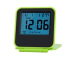 Foldable Alarm Clock, Portable Foldable Tabletop Travel Digital Alarm Clock with Temperature Calendar Date Week(Green)