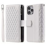 Plånboksväska iPhone 13 Pro Quilted Vit