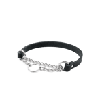 Selected by ZOO Läderhalsband Hera halvstryp Svart 12 mm x 28-35 cm