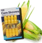 8 Stainless Steel Corn on the Cob Skewers Holders Bbq Prongs Forks Garden Party