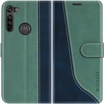 Mulbess Motorola Moto G8 Case, Motorola Moto G8 Phone Cover, Stylish Flip Leather Wallet Phone Case for Motorola Moto G8, Mint Green