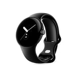 Google Pixel Watch – Montre connectée Android avec suivi et analyse des activités – Boîtier en acier inoxydable Noir Mat avec bracelet sport couleur Noir Volcanique, WiFi/BT