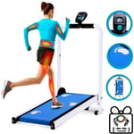 DYHQQ Mechanical Foldable Treadmill, LCD Screen, with Display Time Cardio Fitness, Folding walking treadmill for Home and Office,Blue