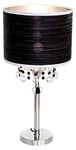 Group LW542T/1S E27 62.5 x 31 cm Caithness Bedside Table Lamp, Chrome/Black/White