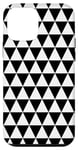 Coque pour iPhone 12 mini White Black Nordic Scandinavian Triangles Squares Pattern