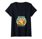Womens Ginger Orange Maine Coon Mama Tiger Stripes V-Neck T-Shirt