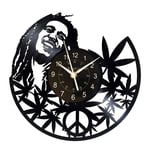 KingLive Vinyl Wall Clock Bob Marley Gifts for Music Lovers Gift Lp Rock Band Clock (No LED)