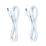 Sanhuii DC Power Extension Cable, 5.5mm x 2.1mm DC 12V Power Male to Female Cord, for Power Adapter, 12V CCTV Wireless IP Camera, Monitors, DVR Standalone, LED Strip, 2pcs 5m/16.4ft, White