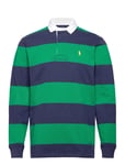 Classic Fit Striped Jersey Rugby Shirt Tops Polos Long-sleeved Navy Polo Ralph Lauren