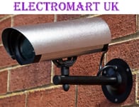 LABGEAR LARGE ALUMINIUM METAL DUMMY CCTV OUTDOOR SECURITY CAMERA FLASHING LED 
